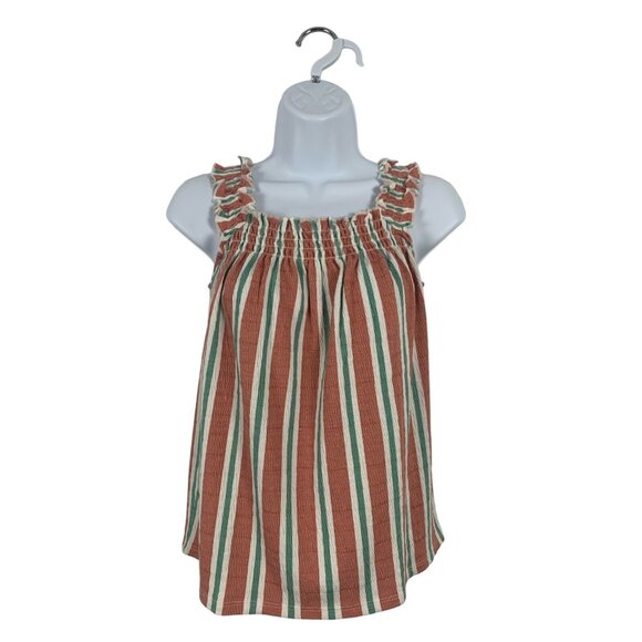 LC Lauren Conrad Women's Striped Ruffled Sleeveless Top Summer Wear Small - Picture 1 of 9
